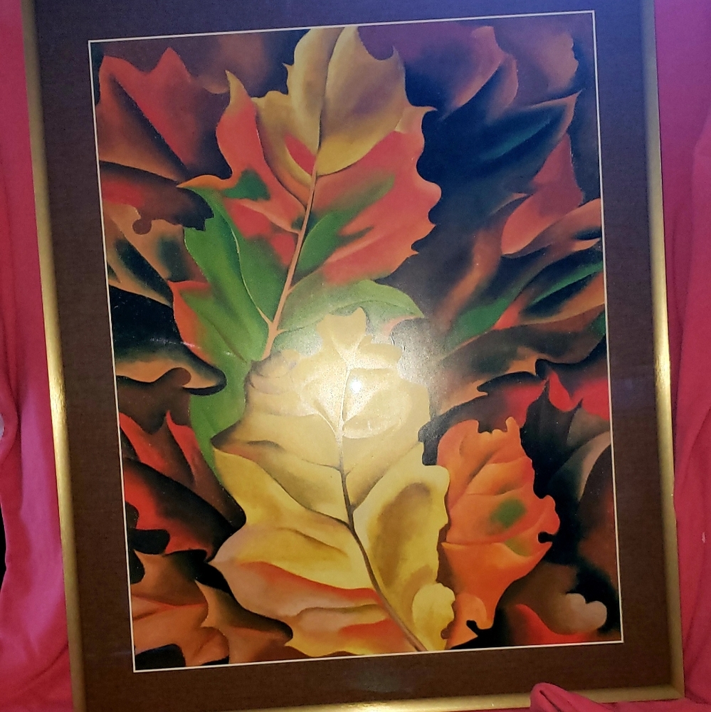 Framed Autumn Leaves 1924 by Georgia O'Keeffe